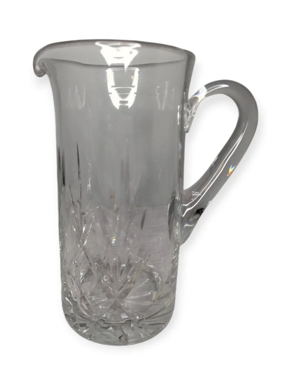 Vintage Sambor Clear Cut Glass Pitcher Classic Crystal-Look Made in Yugoslavia